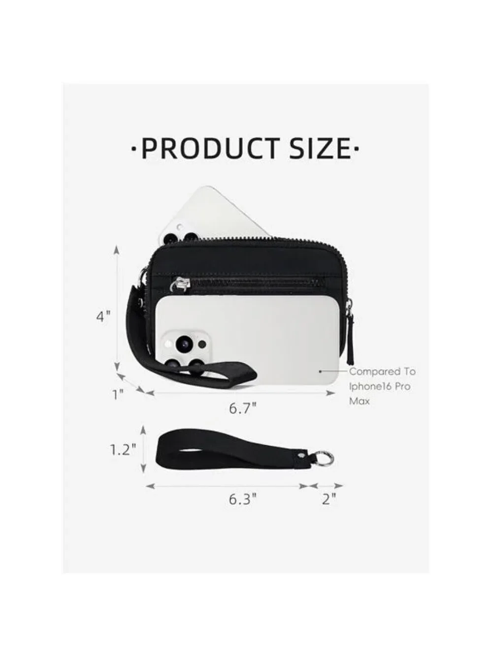Womens Wristlet Wallet Quilted RFID Nylon Zipper Travel Purse Small Handbag